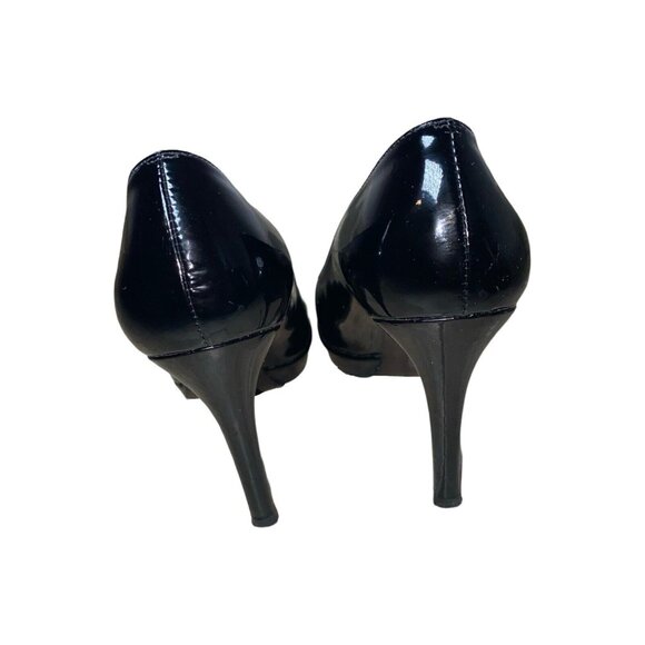 Stuart Weitzman Black Patent Leather Round Toe Pumps Heels Size 5.5 - Picture 6 of 12